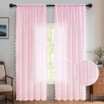 Curtain Sheer Curtains Half-Covering the Windows