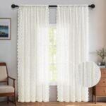 Curtain Sheer Curtains Half-Covering the Windows