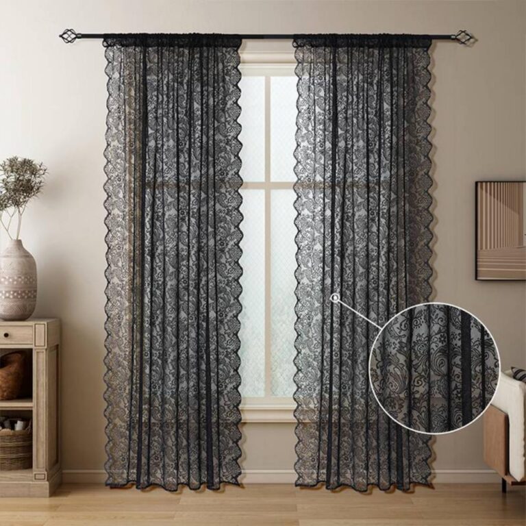 Curtain Sheer Curtains Half-Covering the Windows